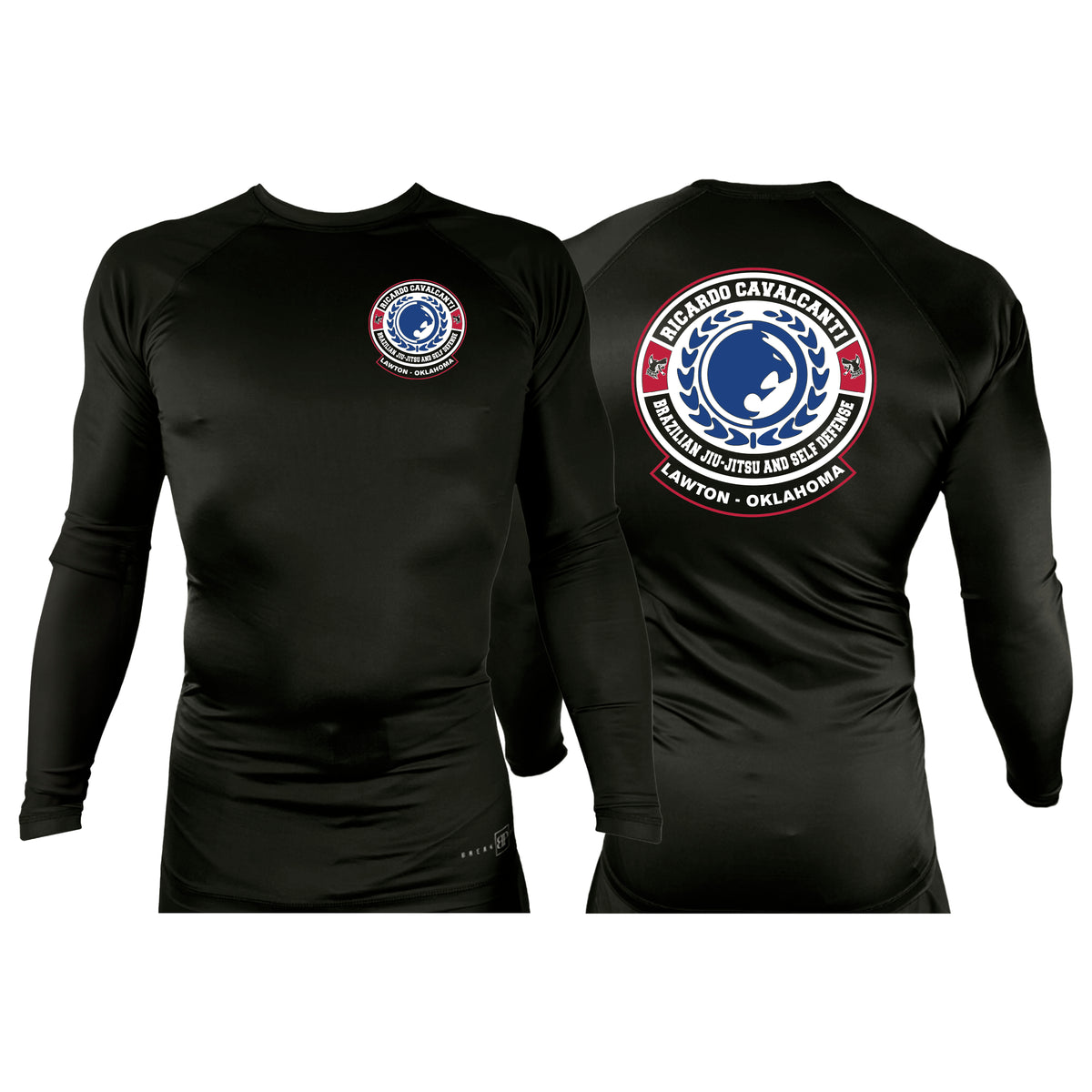 Alpha MMA & RCBJJ Lawton All Black Custom Rash Guards Long Sleeves #8139 B