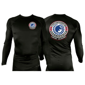 Alpha MMA & RCBJJ Lawton All Black Custom Rash Guards Long Sleeves #8139 B