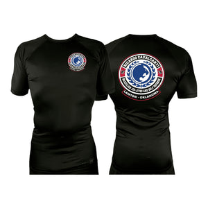 Alpha MMA & RCBJJ Lawton All Black Custom Rash Guards Short Sleeves #8139 B
