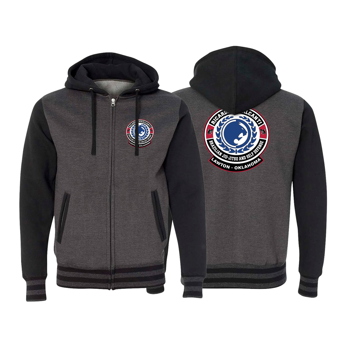 Alpha MMA & RCBJJ Lawton Academy Varsity Zip-Up Hoodies #8139 B