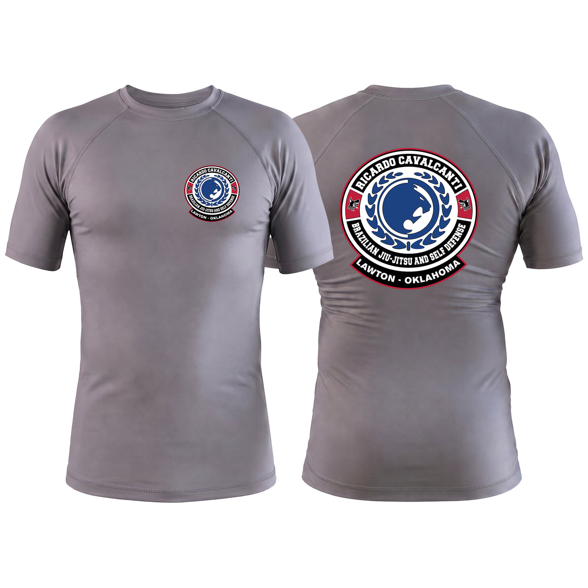 Alpha MMA & RCBJJ Lawton Gray Custom Rash Guards Short Sleeve #8139 B