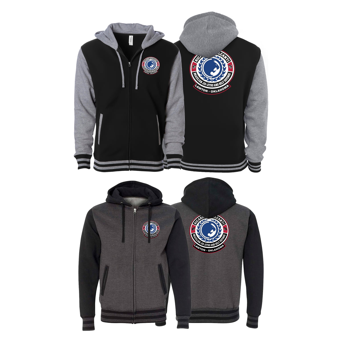 Alpha MMA & RCBJJ Lawton Academy Varsity Zip-Up Hoodies #8139 B