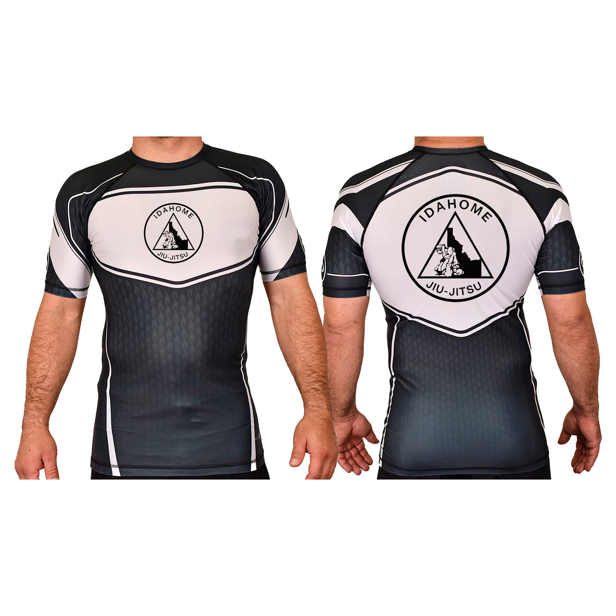 Idahome Jiu Jitsu Academy Rash Guards Black/White #8140 A