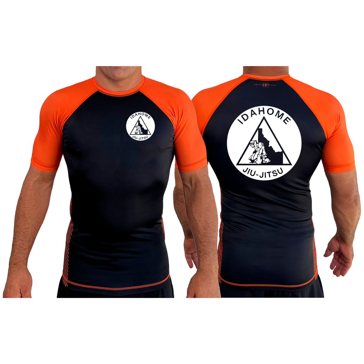 Idahome Jiu Jitsu All Black Ranked Short Sleeve Rash Guards #8140 A