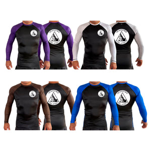 Idahome Jiu Jitsu All Black Ranked Long Sleeve Rash Guards #8140 A