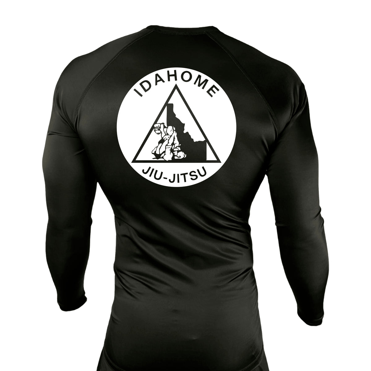 Idahome Jiu Jitsu All Black Custom Rash Guards Long Sleeves #8140 A