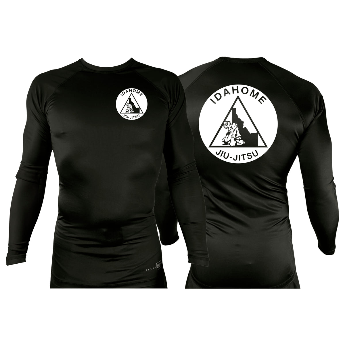 Idahome Jiu Jitsu All Black Custom Rash Guards Long Sleeves #8140 A