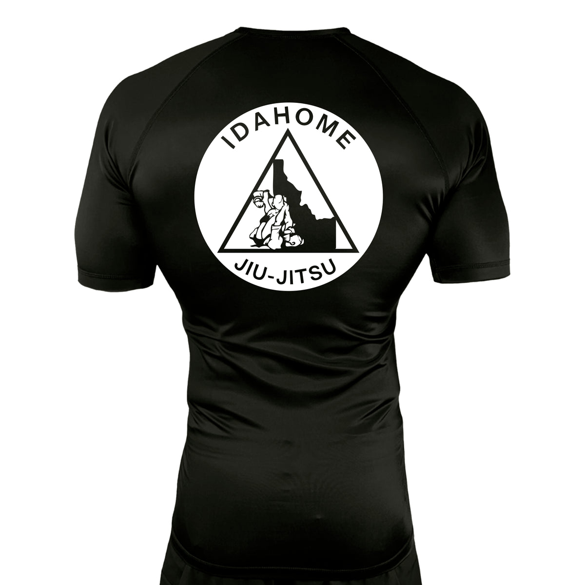 Idahome Jiu Jitsu All Black Custom Rash Guards Short Sleeves #8140 A