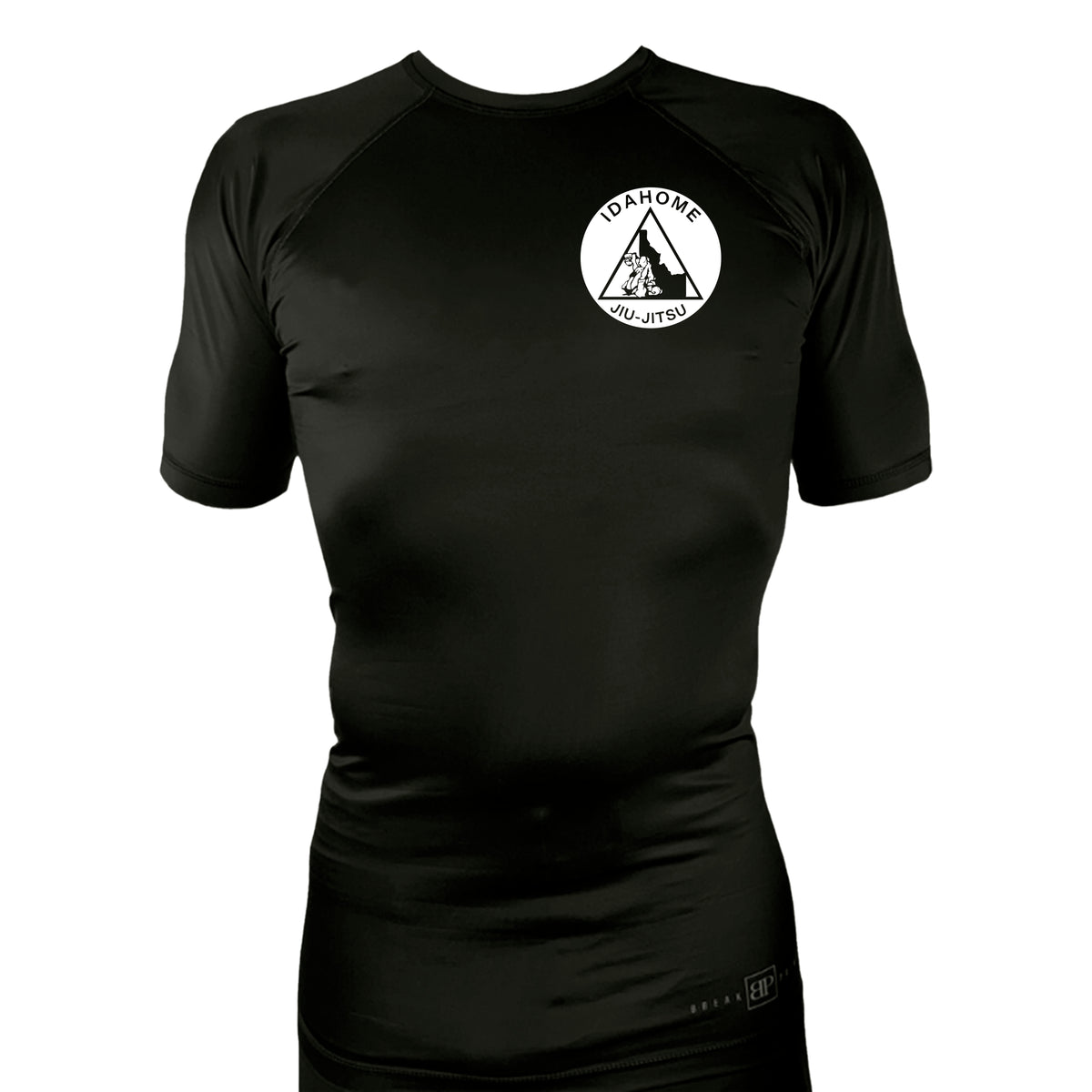 Idahome Jiu Jitsu All Black Custom Rash Guards Short Sleeves #8140 A