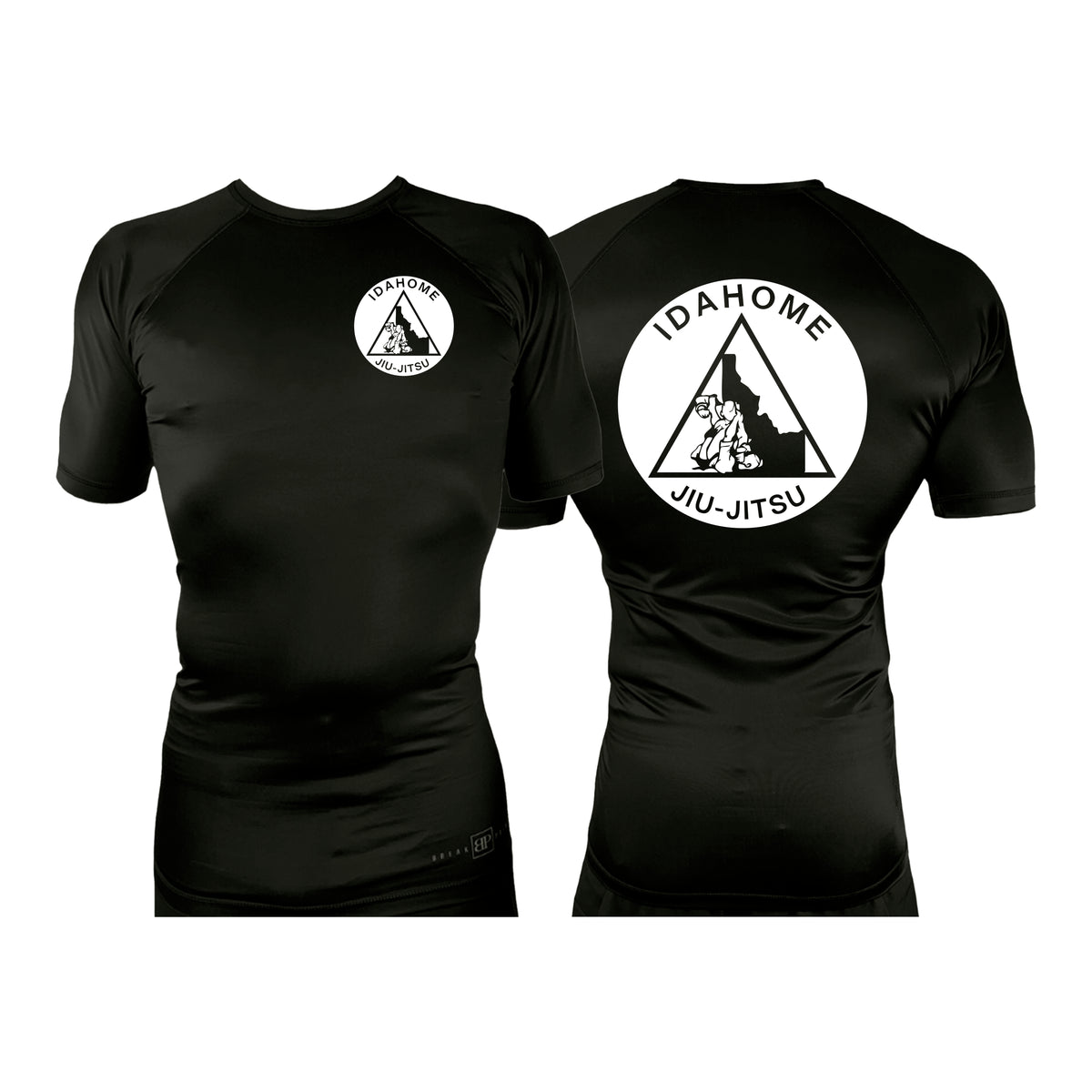 Idahome Jiu Jitsu All Black Custom Rash Guards Short Sleeves #8140 A