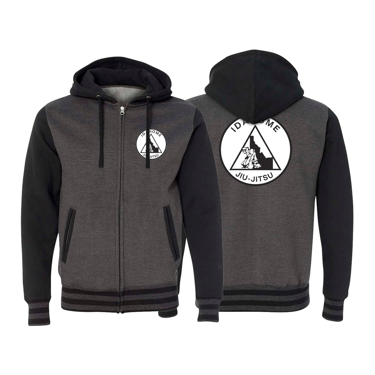 Idahome Jiu Jitsu Academy Varsity Zip-Up Hoodies #8140 A