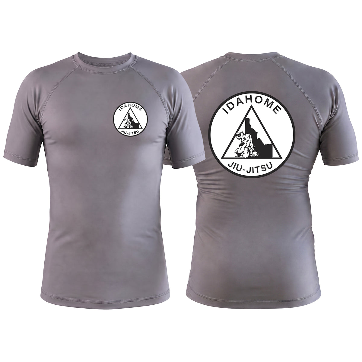 Idahome Jiu Jitsu Gray Custom Rash Guards Short Sleeve #8140 A
