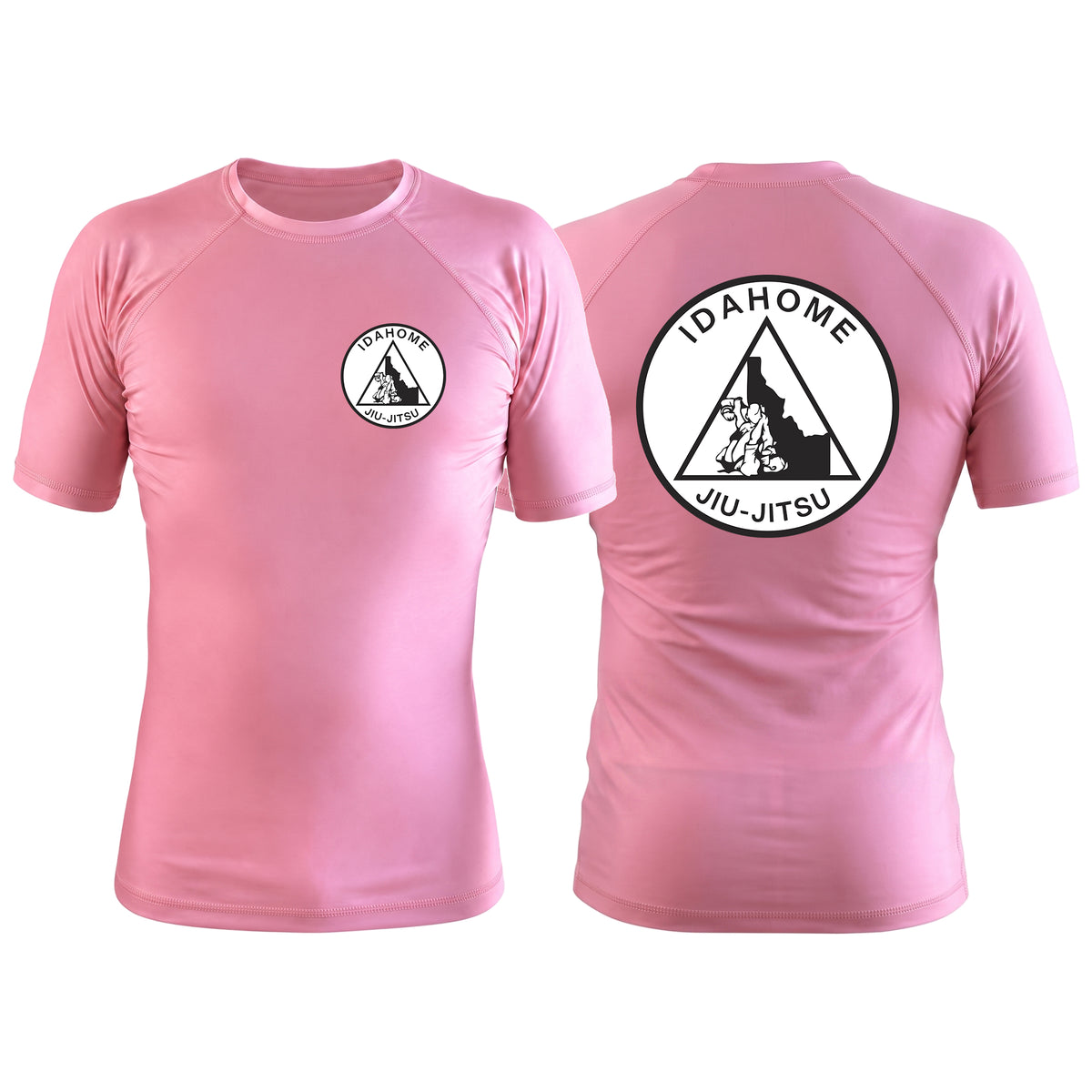 Idahome Jiu Jitsu Pink Custom Rash Guards Short Sleeve #8140 A