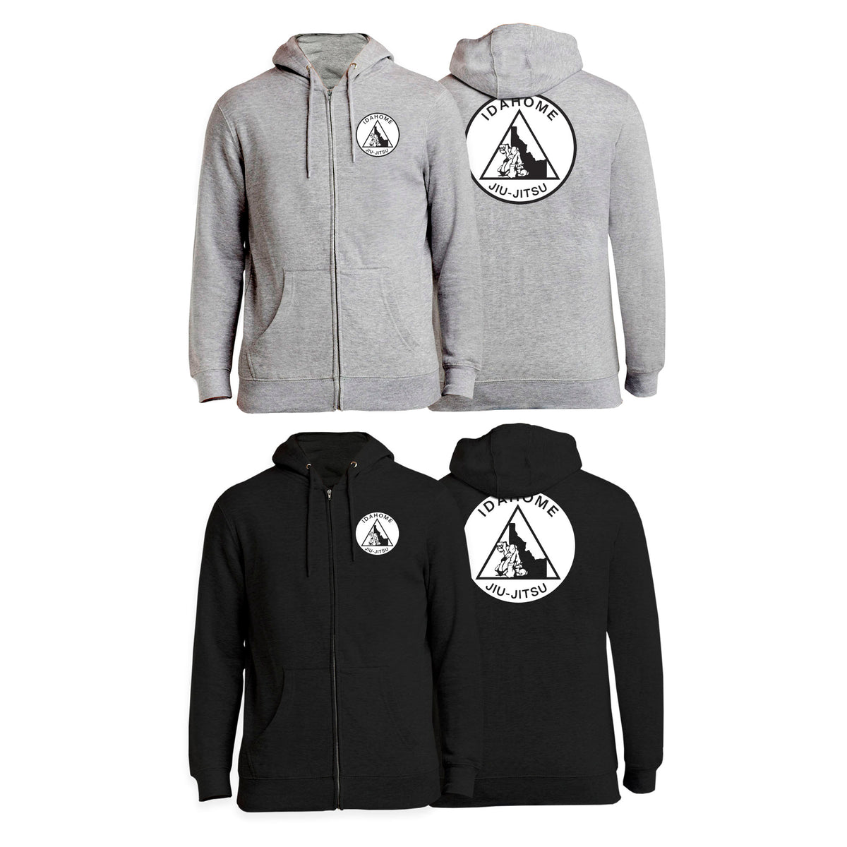 Idahome Jiu Jitsu Academy Zip-Up Hoodies #8140 A