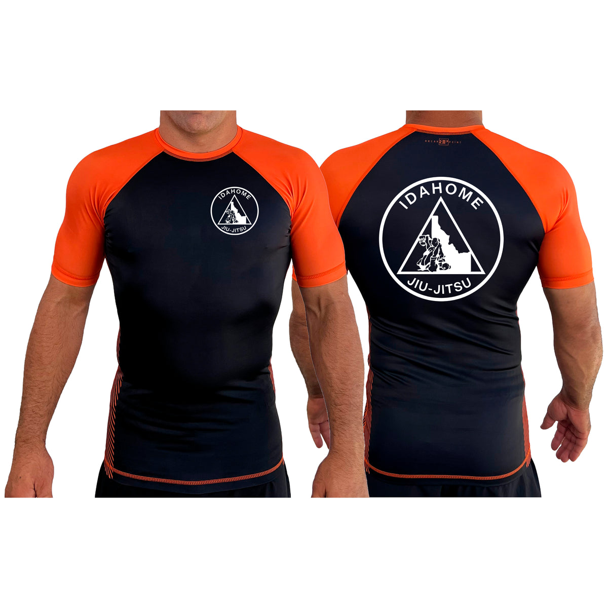 Idahome Jiu Jitsu All Black Ranked Short Sleeve Rash Guards #8140 B