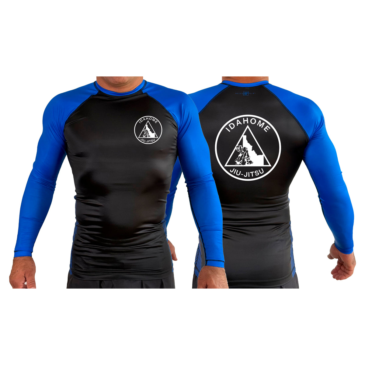 Idahome Jiu Jitsu All Black Ranked Short Sleeve Rash Guards #8140 B