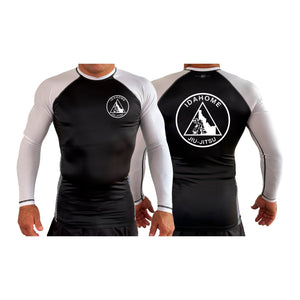 Idahome Jiu Jitsu All Black Ranked Short Sleeve Rash Guards #8140 B