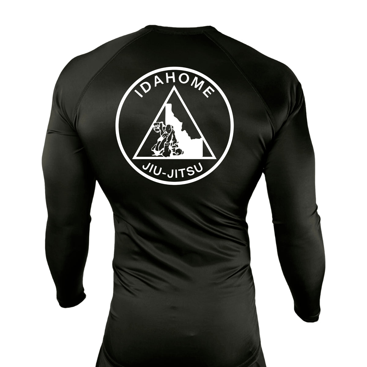 Idahome Jiu Jitsu All Black Custom Rash Guards Long Sleeves #8140 B