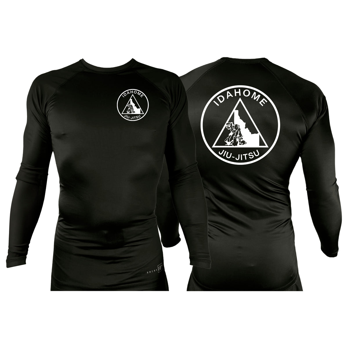 Idahome Jiu Jitsu All Black Custom Rash Guards Long Sleeves #8140 B