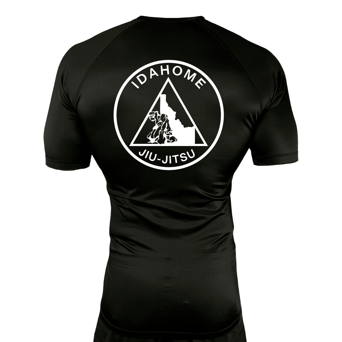 Idahome Jiu Jitsu All Black Custom Rash Guards Short Sleeves #8140 B