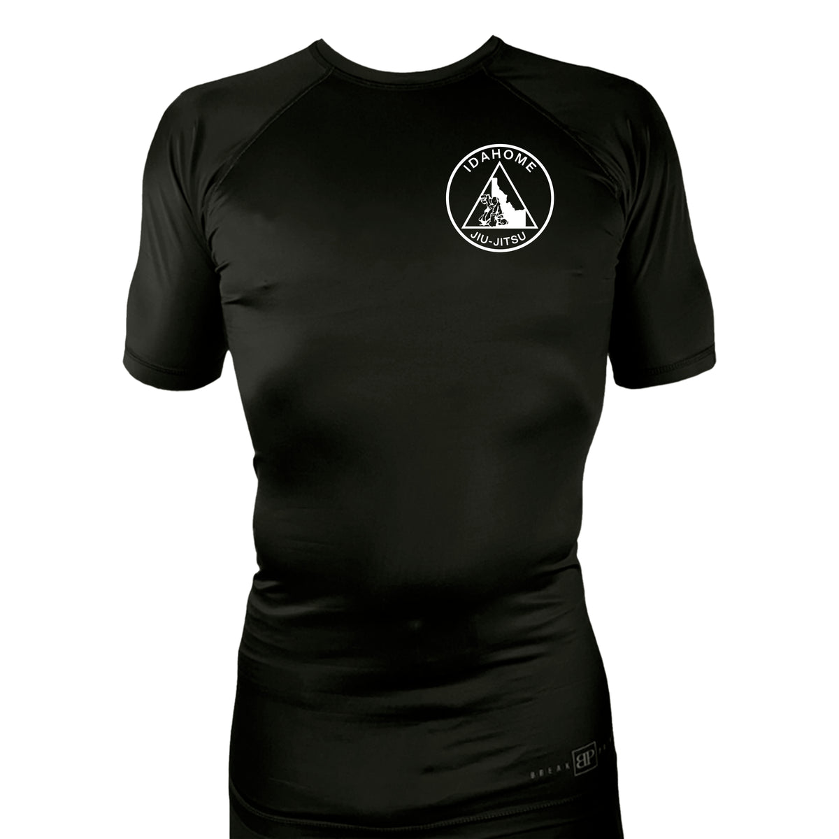 Idahome Jiu Jitsu All Black Custom Rash Guards Short Sleeves #8140 B