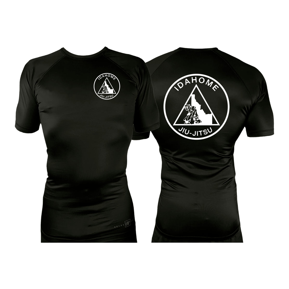 Idahome Jiu Jitsu All Black Custom Rash Guards Short Sleeves #8140 B