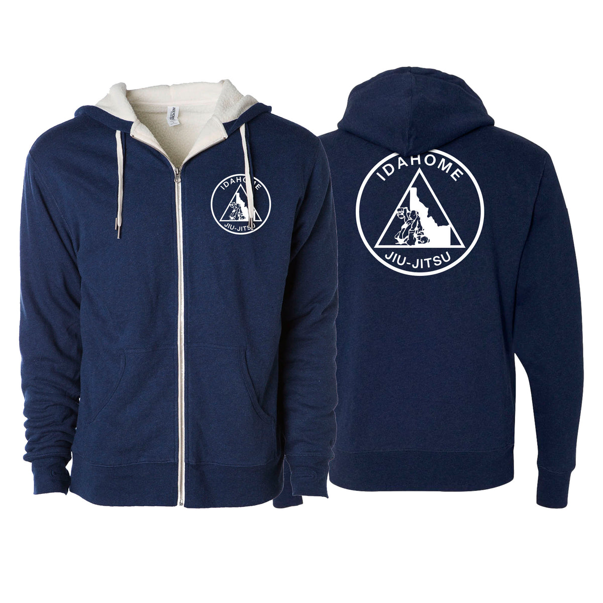 Idahome Jiu Jitsu Academy Sherpa Lined Zip-Up Hoodie #8140 B