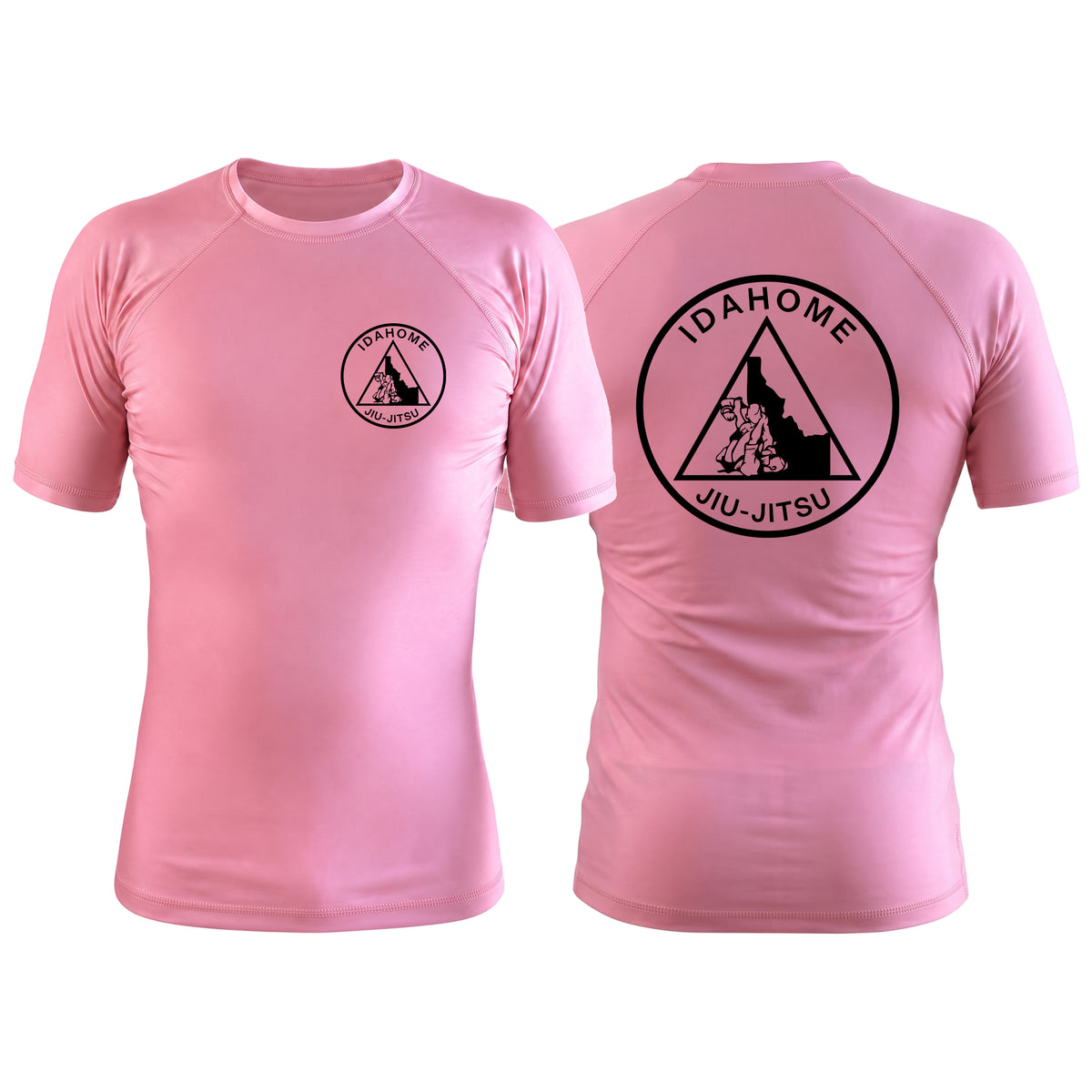 Idahome Jiu Jitsu Pink Custom Rash Guards Short Sleeve #8140 B