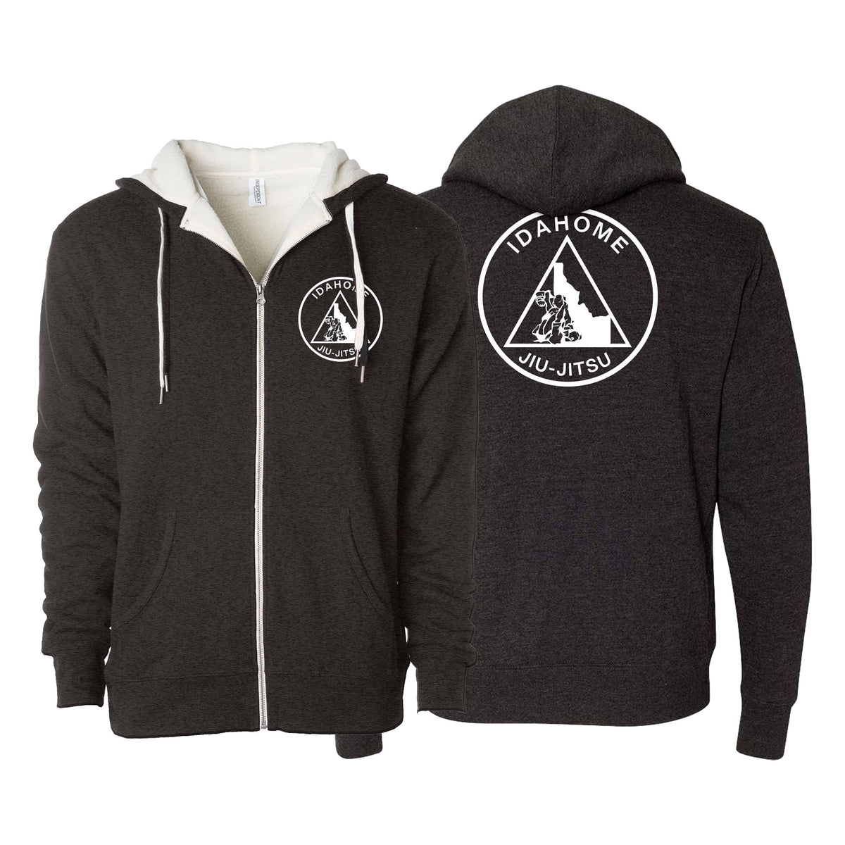 Idahome Jiu Jitsu Academy Sherpa Lined Zip-Up Hoodie #8140 B