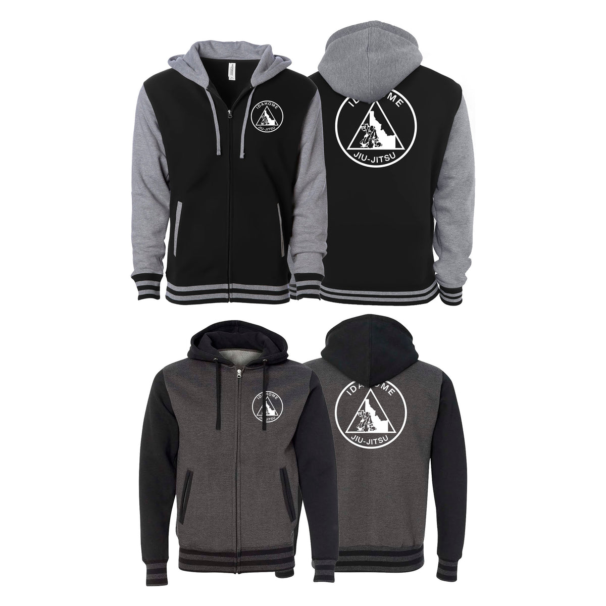 Idahome Jiu Jitsu Academy Varsity Zip-Up Hoodies #8140 B