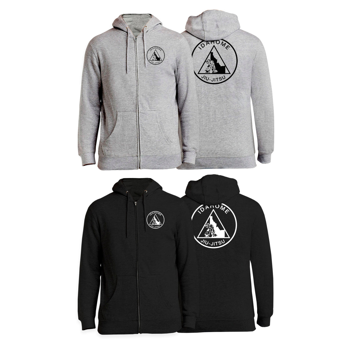Idahome Jiu Jitsu Academy Zip-Up Hoodies #8140 B