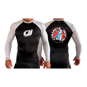 Camarillo Jiu Jitsu All Black Ranked Long Sleeve Rash Guards #8142 A