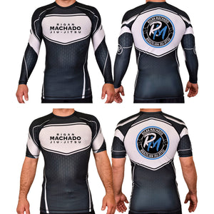 Team Rigan Machado Academy Rash Guards Black/White #8143 A
