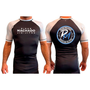 Team Rigan Machado All Black Ranked Short Sleeve Rash Guards #8143 A
