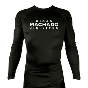 Team Rigan Machado All Black Custom Rash Guards Long Sleeves #8143 A