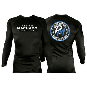 Team Rigan Machado All Black Custom Rash Guards Long Sleeves #8143 A