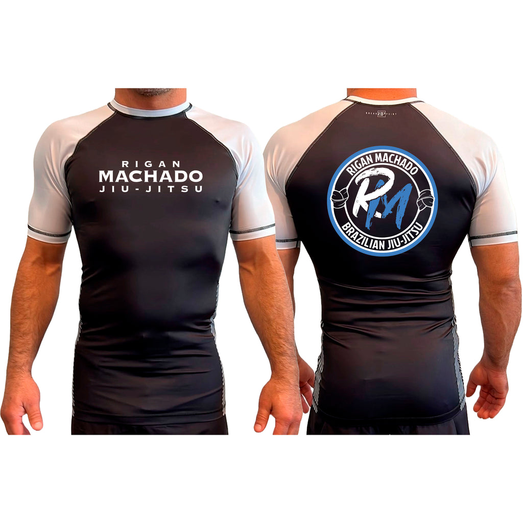 Team Rigan Machado All Black Ranked Short Sleeve Rash Guards #8143 A