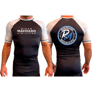 Team Rigan Machado All Black Ranked Short Sleeve Rash Guards #8143 A