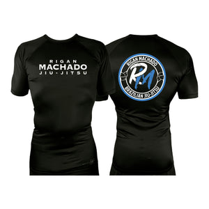 Team Rigan Machado All Black Custom Rash Guards Short Sleeves #8143 A