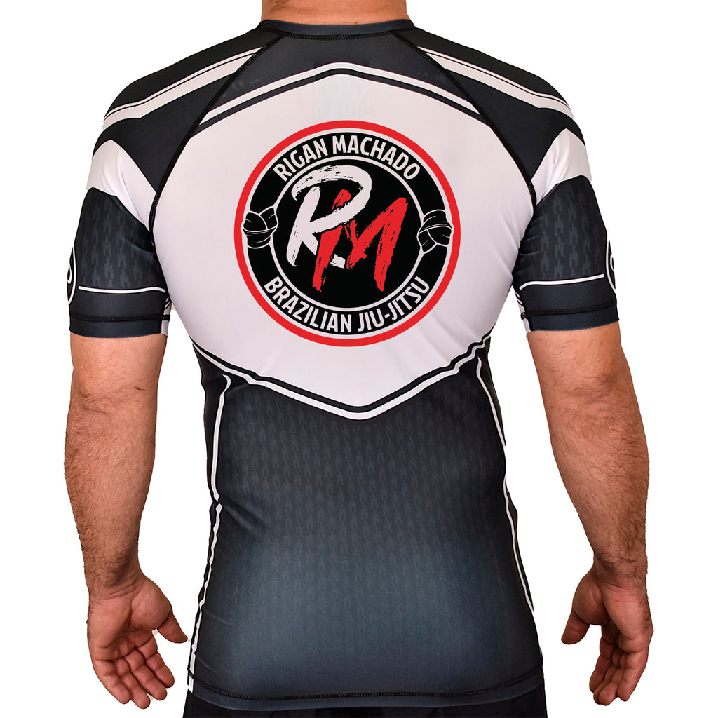 Team Rigan Machado Academy Rash Guards Black/White #8143 C
