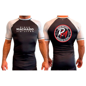 Team Rigan Machado All Black Ranked Short Sleeve Rash Guards #8143 C