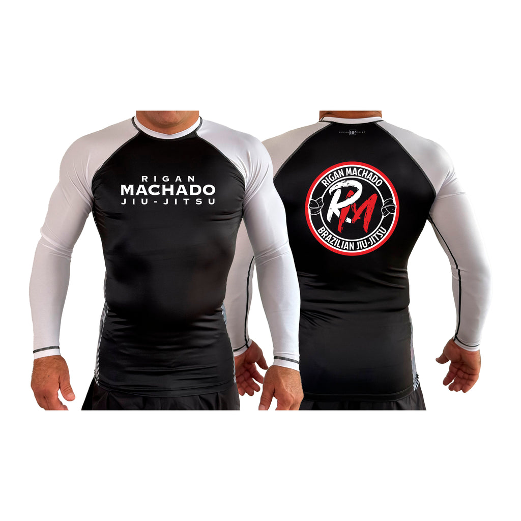 Team Rigan Machado All Black Ranked Long Sleeve Rash Guards #8143 C