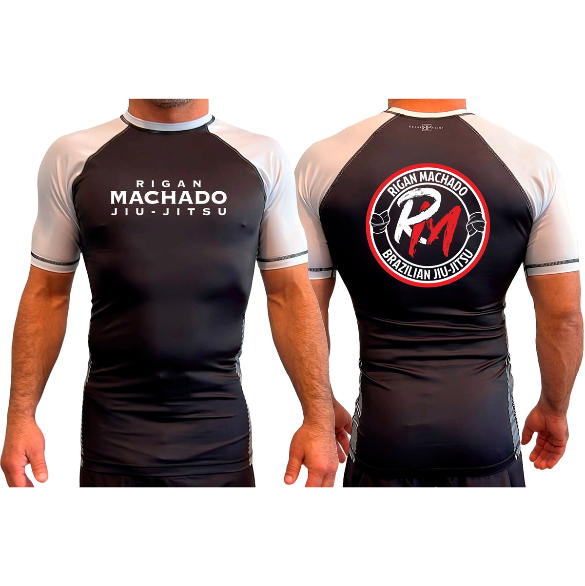 Team Rigan Machado All Black Ranked Short Sleeve Rash Guards #8143 C