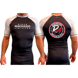 Team Rigan Machado All Black Ranked Short Sleeve Rash Guards #8143 C