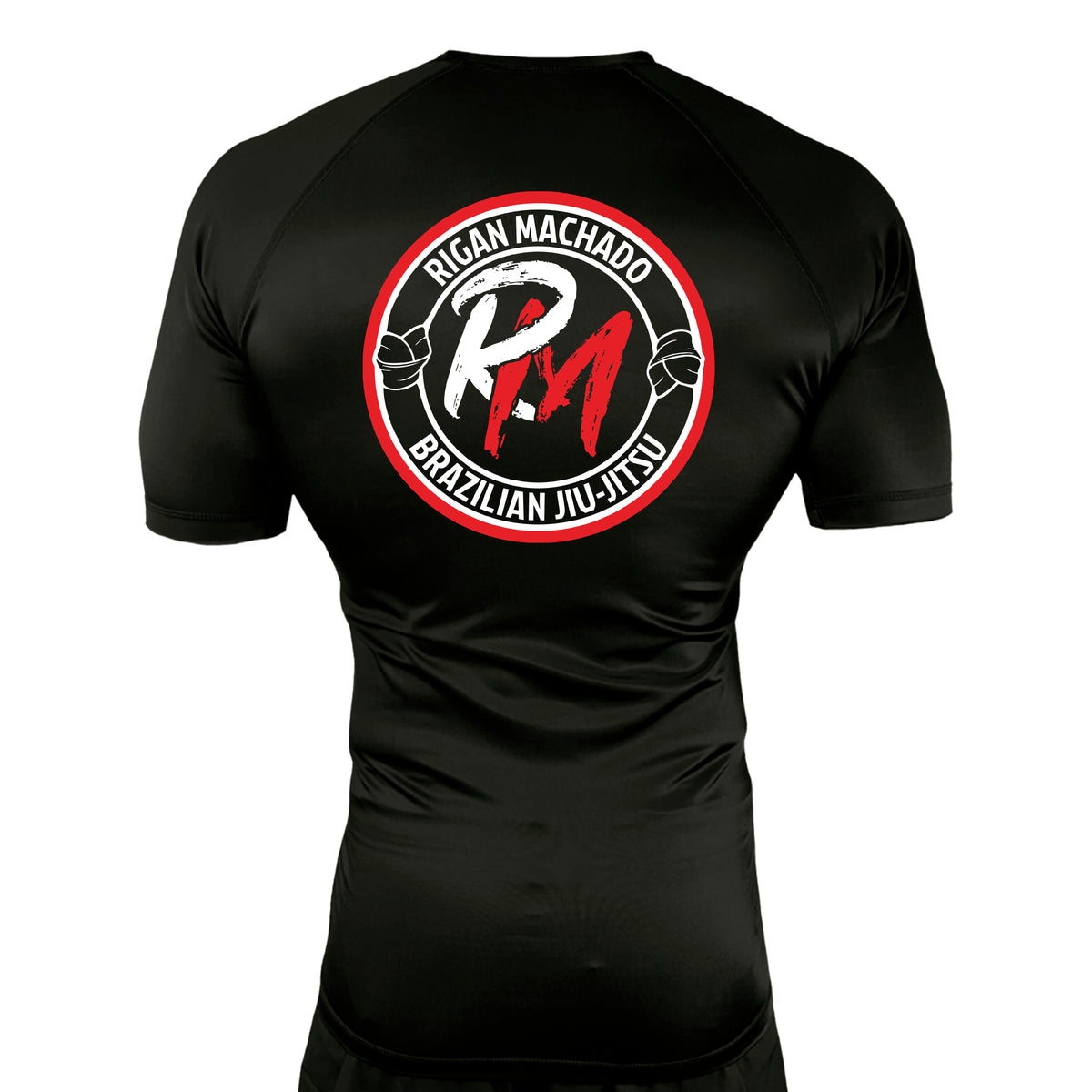 Team Rigan Machado All Black Custom Rash Guards Short Sleeves #8143 C