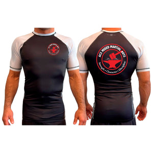 ACS MMA Academy All Black Ranked Short Sleeve Rash Guards #8144 A