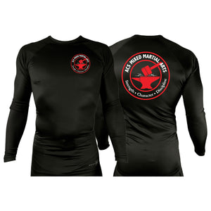 ACS MMA Academy All Black Rash Guards Long Sleeves #8144 A