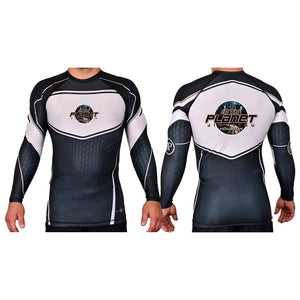 10th Planet HTX Academy Rash Guards Black/White #8145 A