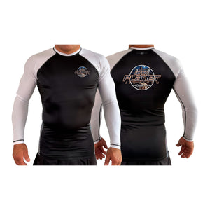 10th Planet HTX All Black Ranked Long Sleeve Rash Guards #8145 A