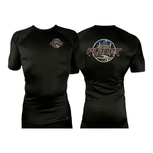 10th Planet HTX All Black Custom Rash Guards Short Sleeves #8145 A